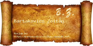 Bartakovics Zoltán névjegykártya